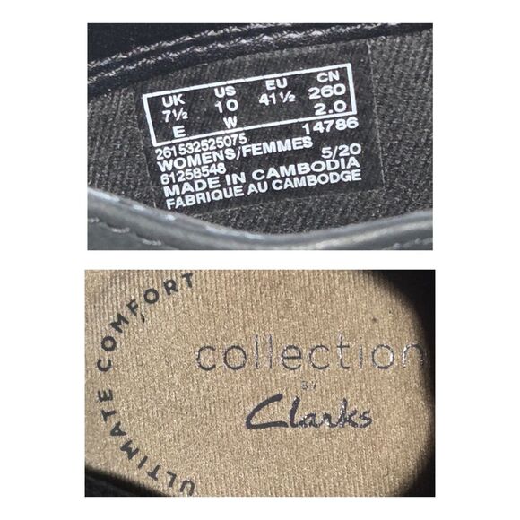 Clarks Collection Women Black Leather Ankle Boots Orinoco Bend Size 10W Zipper - Picture 2 of 16